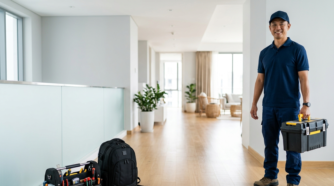 Chuah Hup professional tradesman at work in a Singapore home
